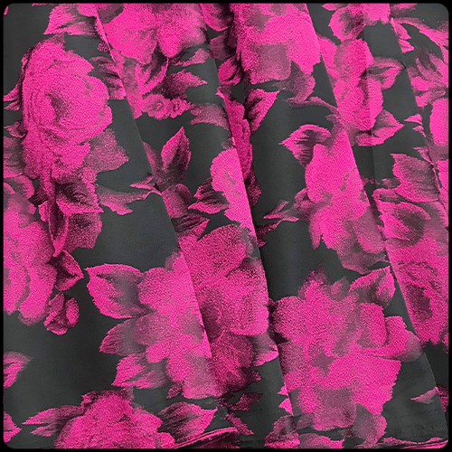 Vải gấm tafta hoa hồng tím